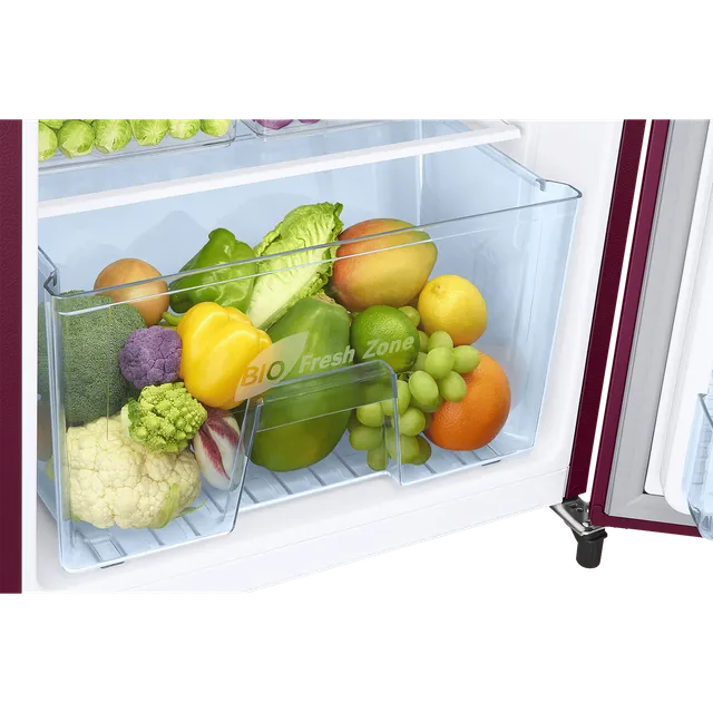 Samsung 183 L, 3 Star, Digital Inverter, Direct-Cool Single Door Refrigerator (RR20C1723R8/HL, Blooming Saffron Red)