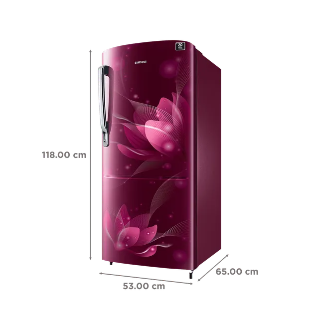 Samsung 183 L, 3 Star, Digital Inverter, Direct-Cool Single Door Refrigerator (RR20C1723R8/HL, Blooming Saffron Red)