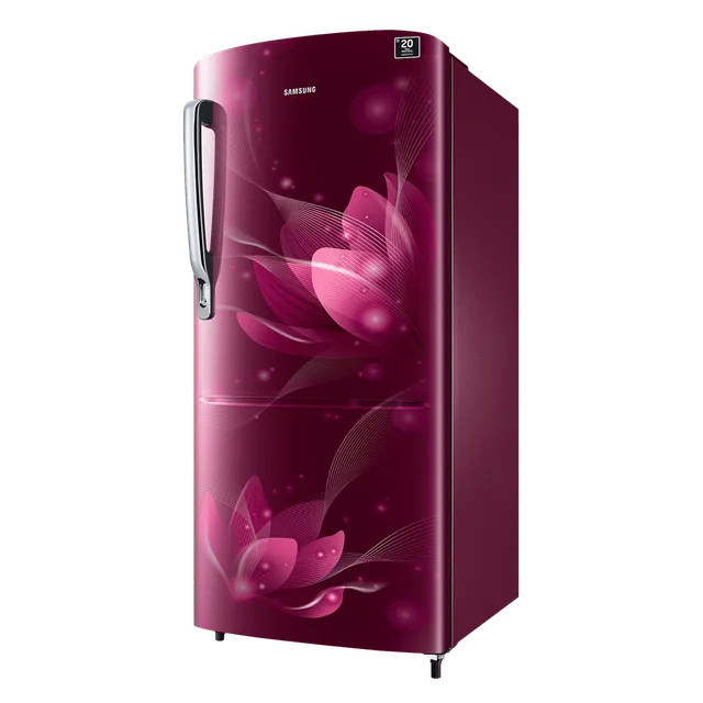 Samsung 183 L, 3 Star, Digital Inverter, Direct-Cool Single Door Refrigerator (RR20C1723R8/HL, Blooming Saffron Red)