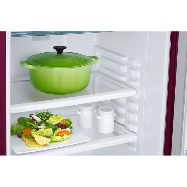 Samsung 183 L, 3 Star, Digital Inverter, Direct-Cool Single Door Refrigerator (RR20C1723R8/HL, Blooming Saffron Red)