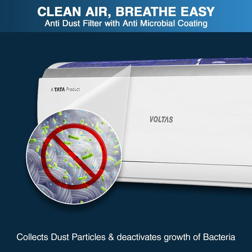 VOLTAS 163V Vectra Pearl 4 in 1 Convertible 1.3 Ton 3 Star Inverter Split AC with Anti Dust Filter ( Copper Condenser, 4503543)