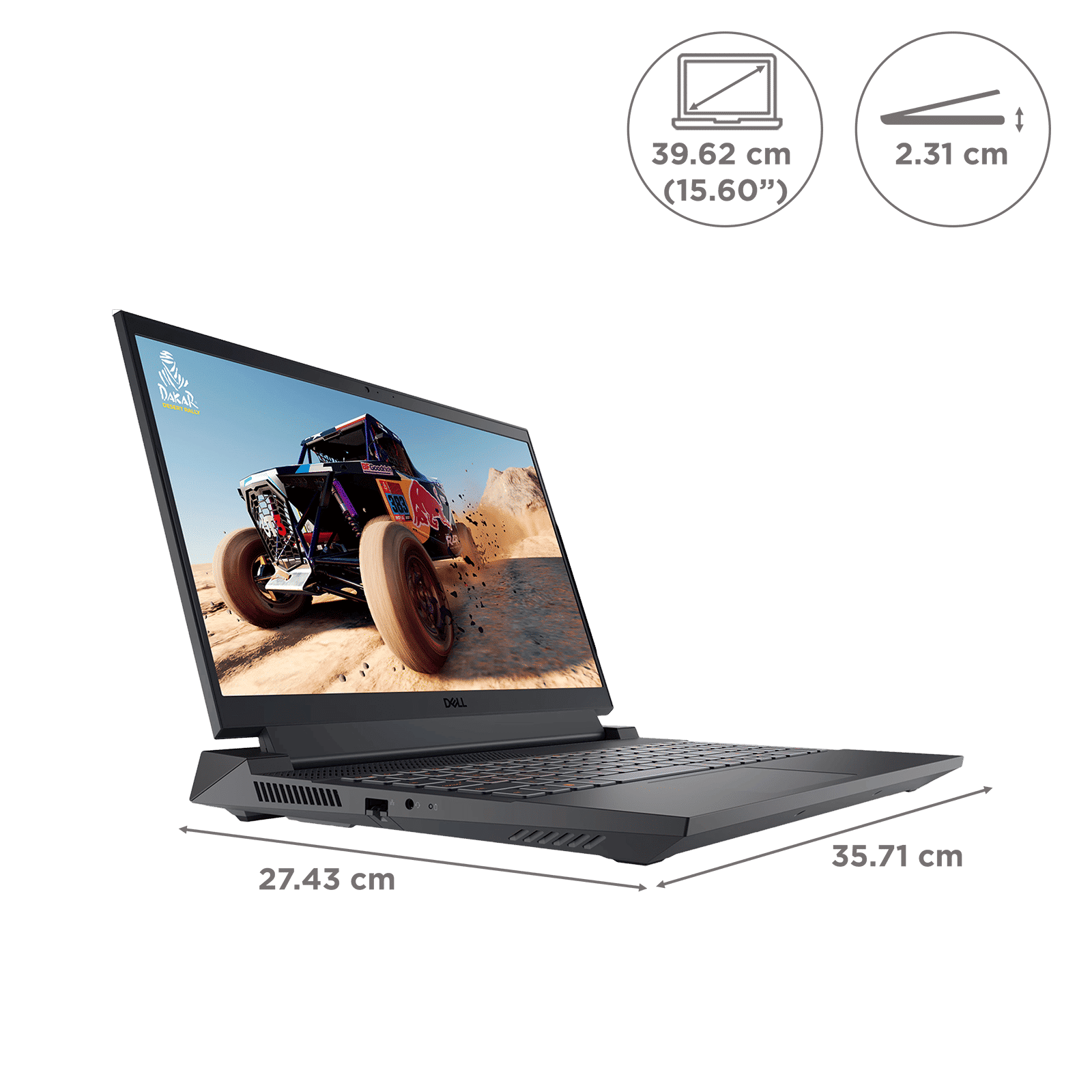 DELL G15-5530 Intel Core i5 13th Gen Gaming Laptop with RGB Keyboard(16GB, 512GB SSD, Windows 11, 6GB Graphics, 15.6 inch 120 Hz FHD Display, MS Office 2021, Dark Shadow Gray, 2.97 KG)
