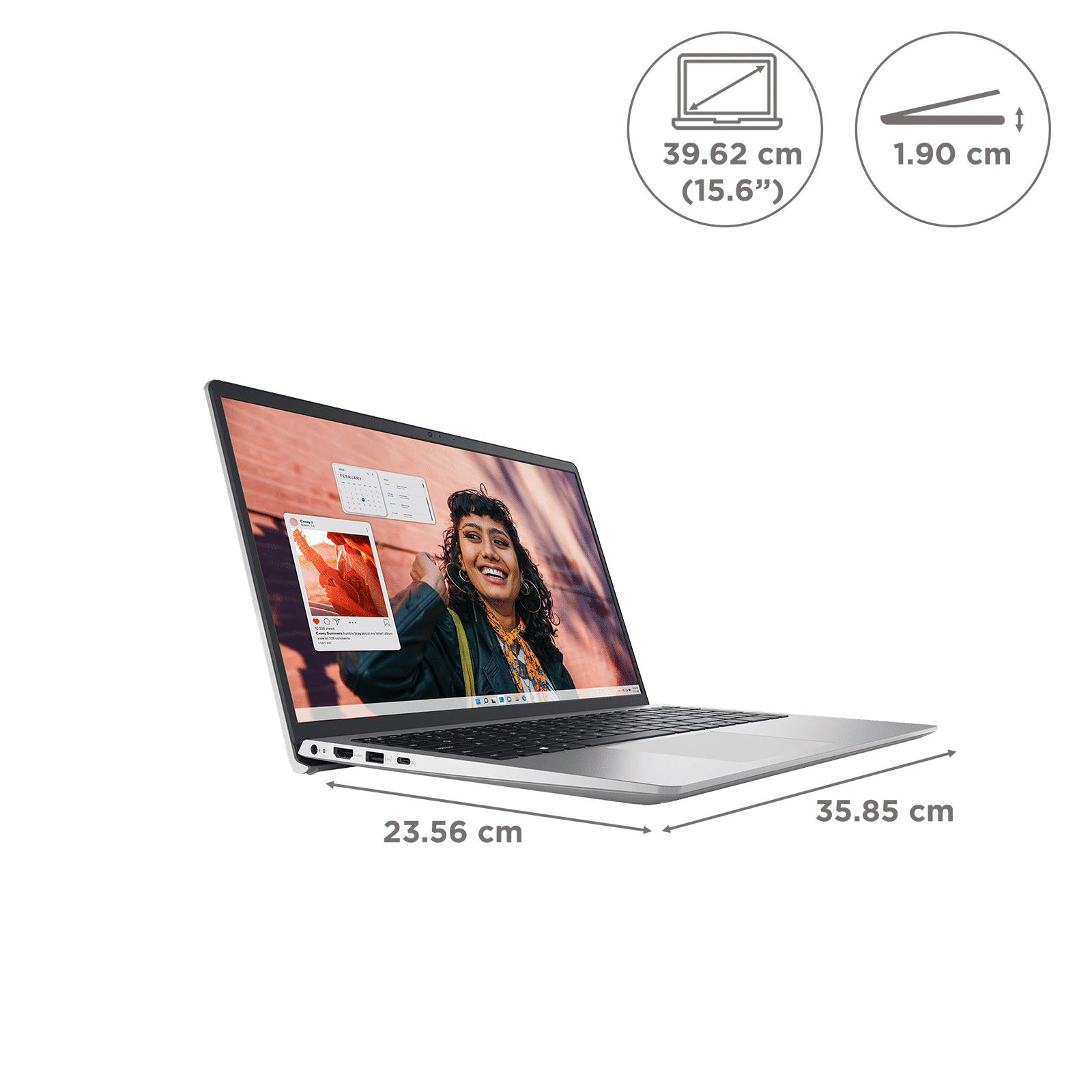 DELL Inspiron 3530 Intel Core i3 13th Gen Thin and Light Laptop (8GB, 512GB SSD, Windows 11 Home, 15.6 inch FHD LED Backlit Display, MS Office 2021, Platinum Silver, 1.62 KG)