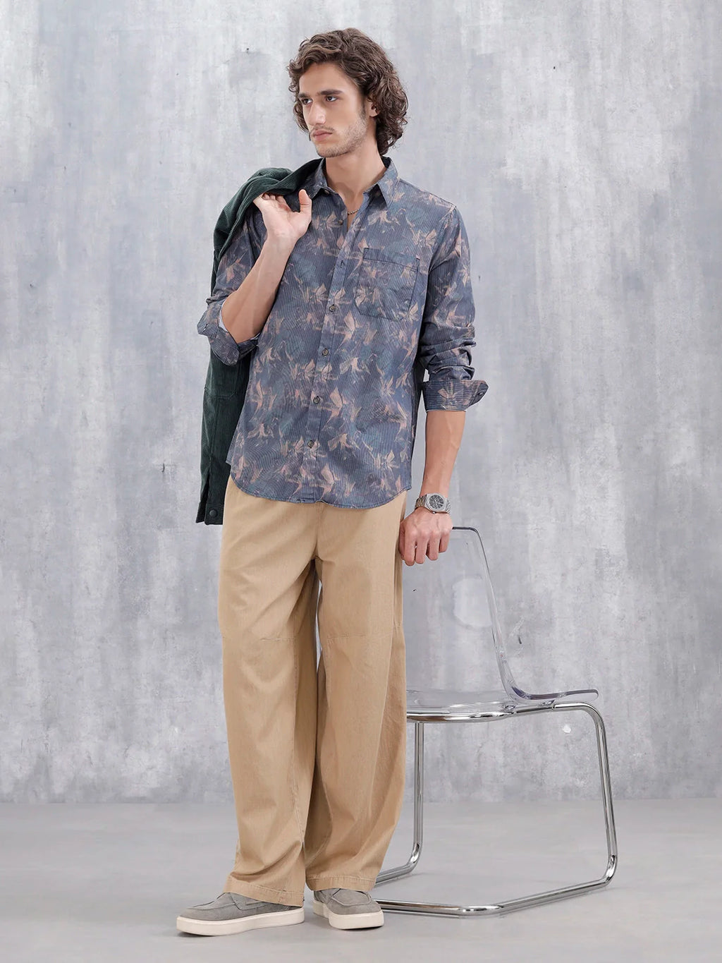 Floral Aop Printed Spread Collar Shirt | Multicolor