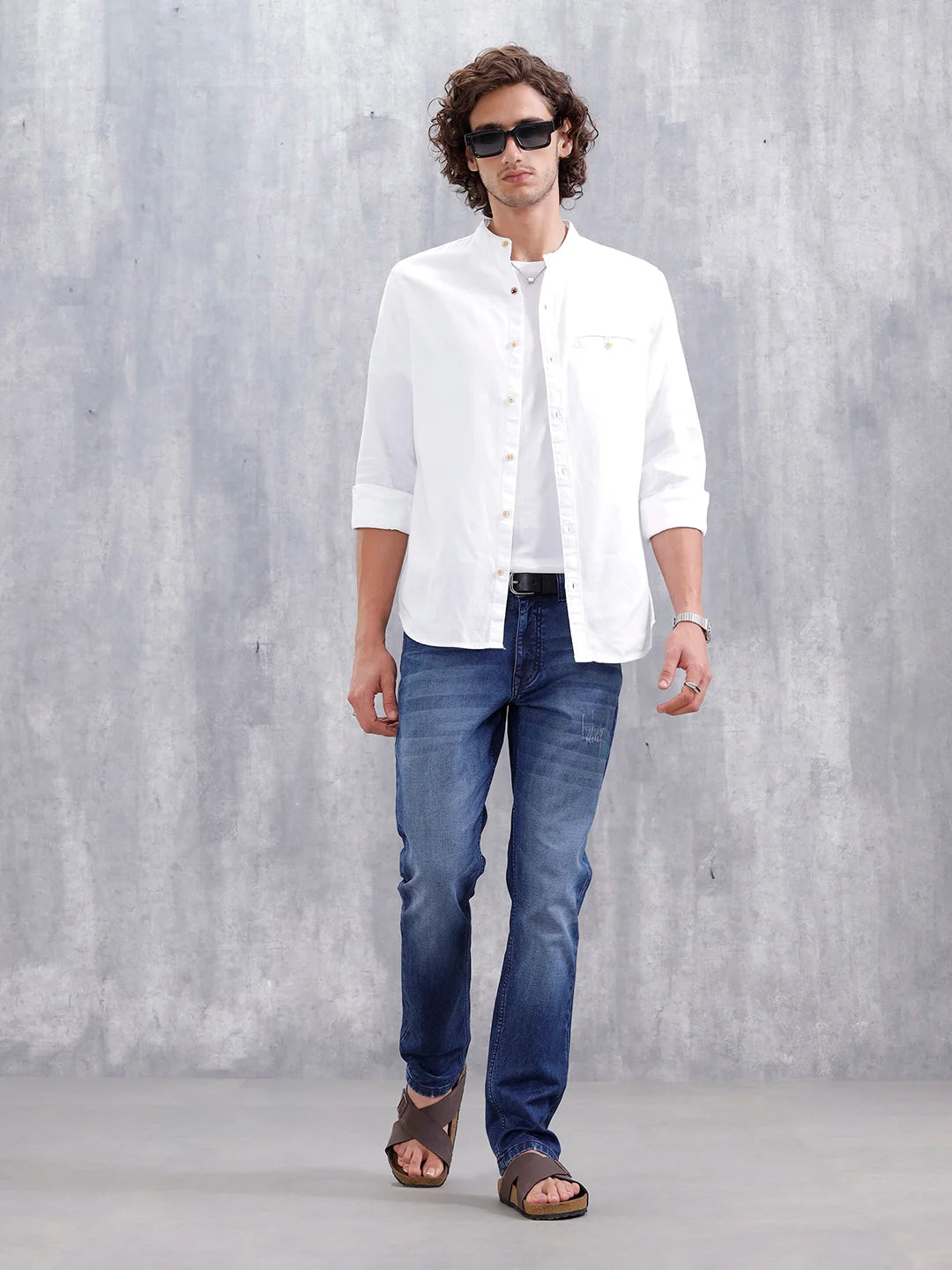 Mild Distressed Straight Fit Jeans | Dark Stone