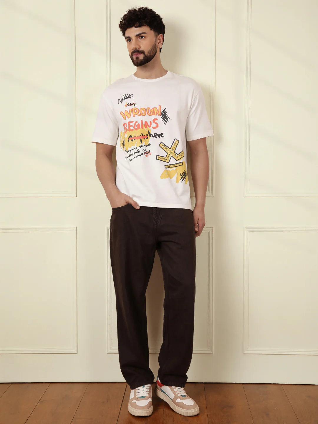 Heavy GSM Placement Printed T-Shirt | Off White