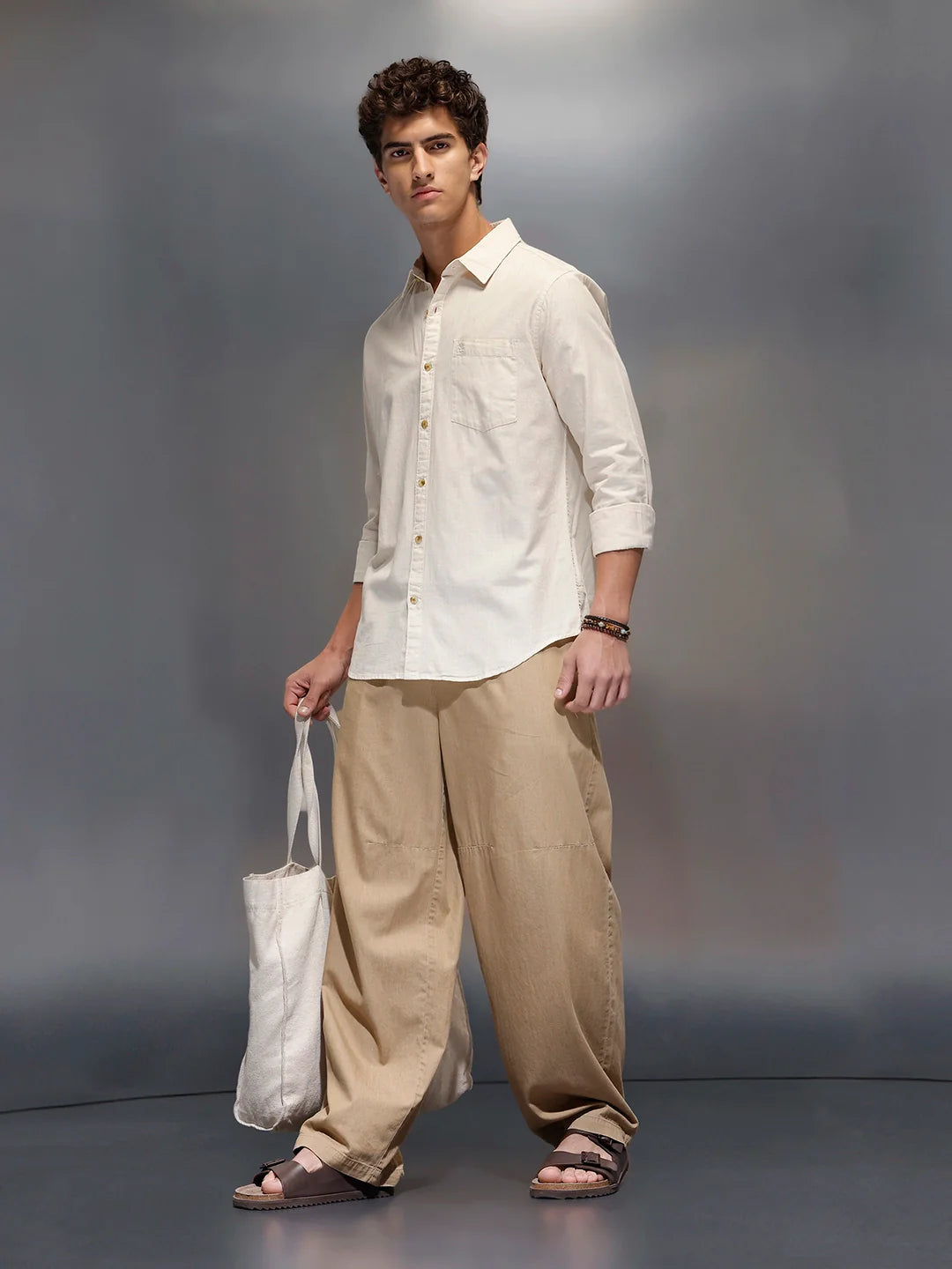 Men's Slim Fit Casual Shirt  |  Khaki