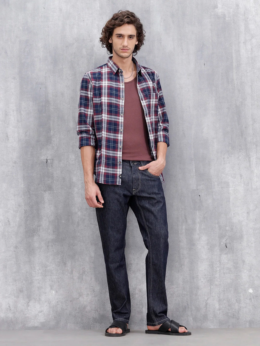 Straight Fit Selvedge Denim Jeans | Dark Stone