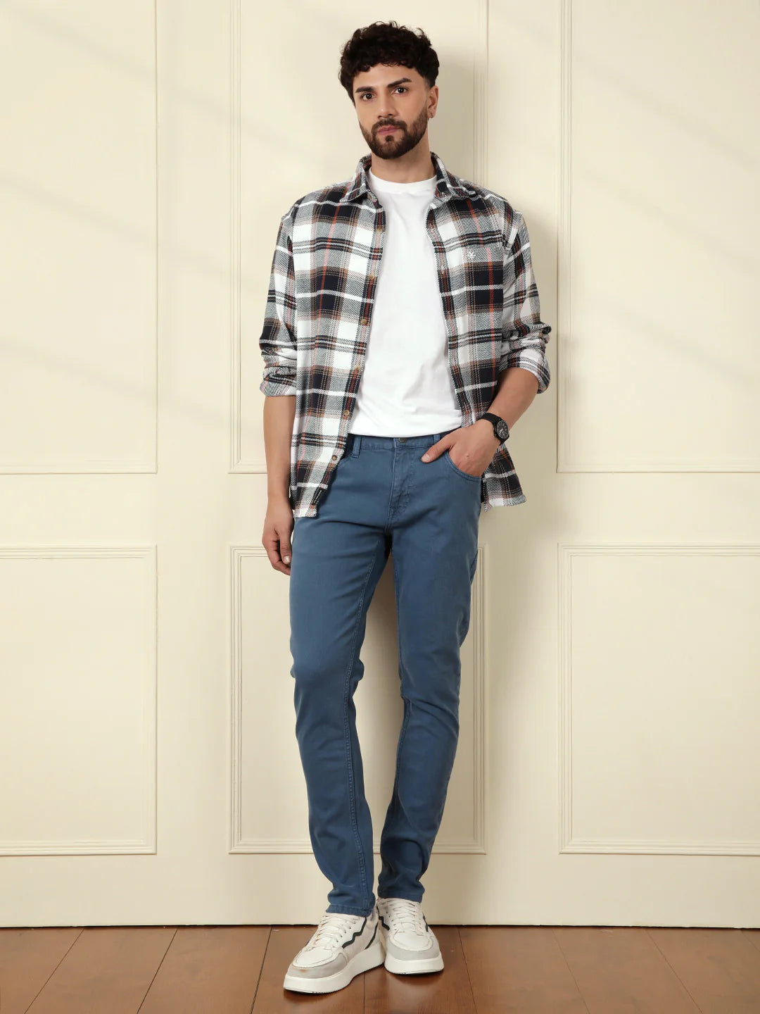 Slim Tapered Coloured Denim Jeans | Blue