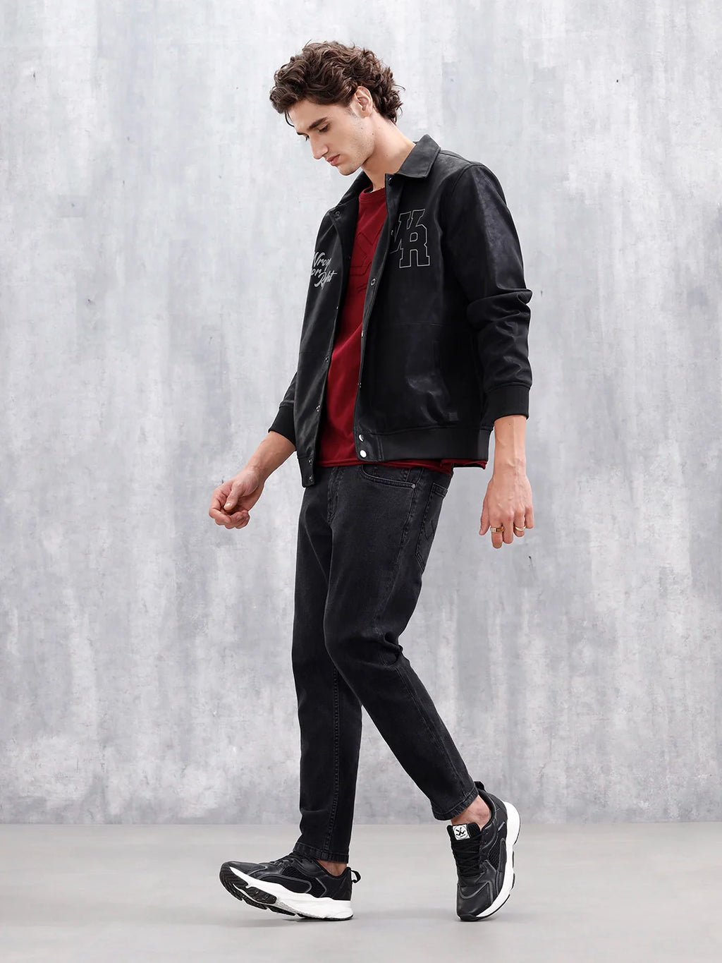 Men Casual Skinny Crop Jeans | Black