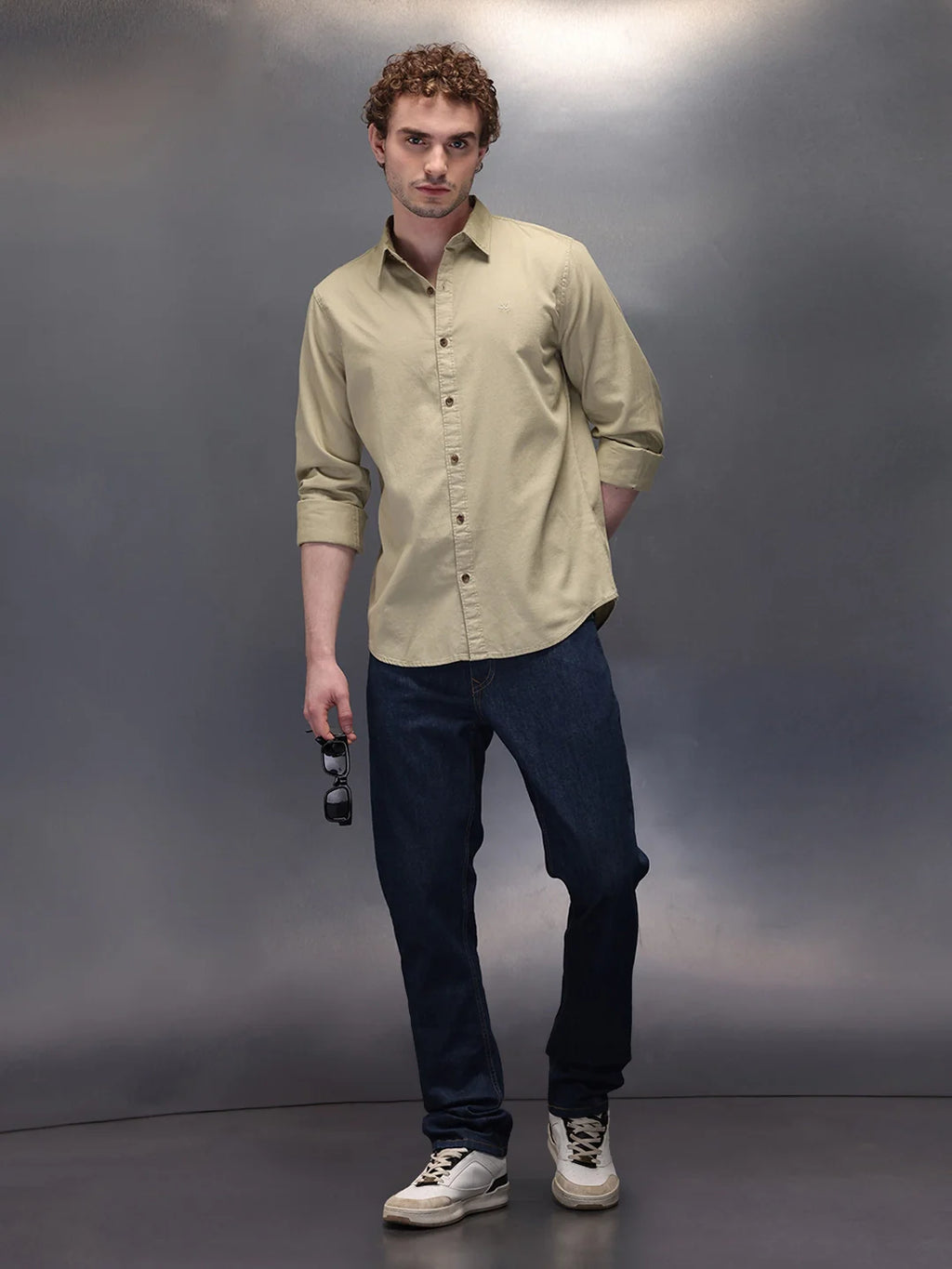 Pure Cotton Regular Fit Shirt | Olive