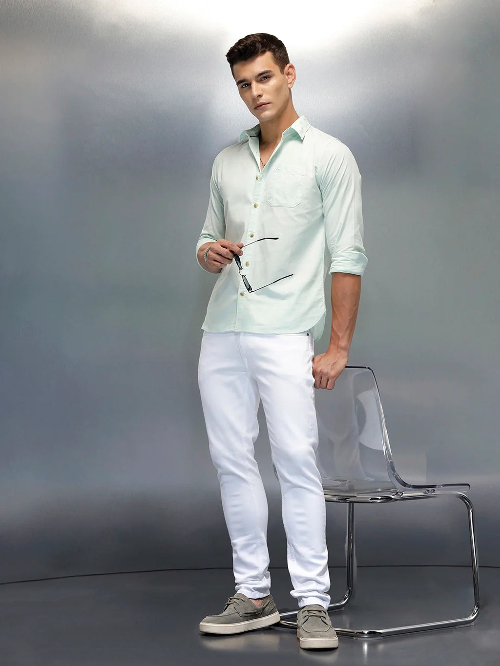 Men's Casual Slim Fit Shirt | Green