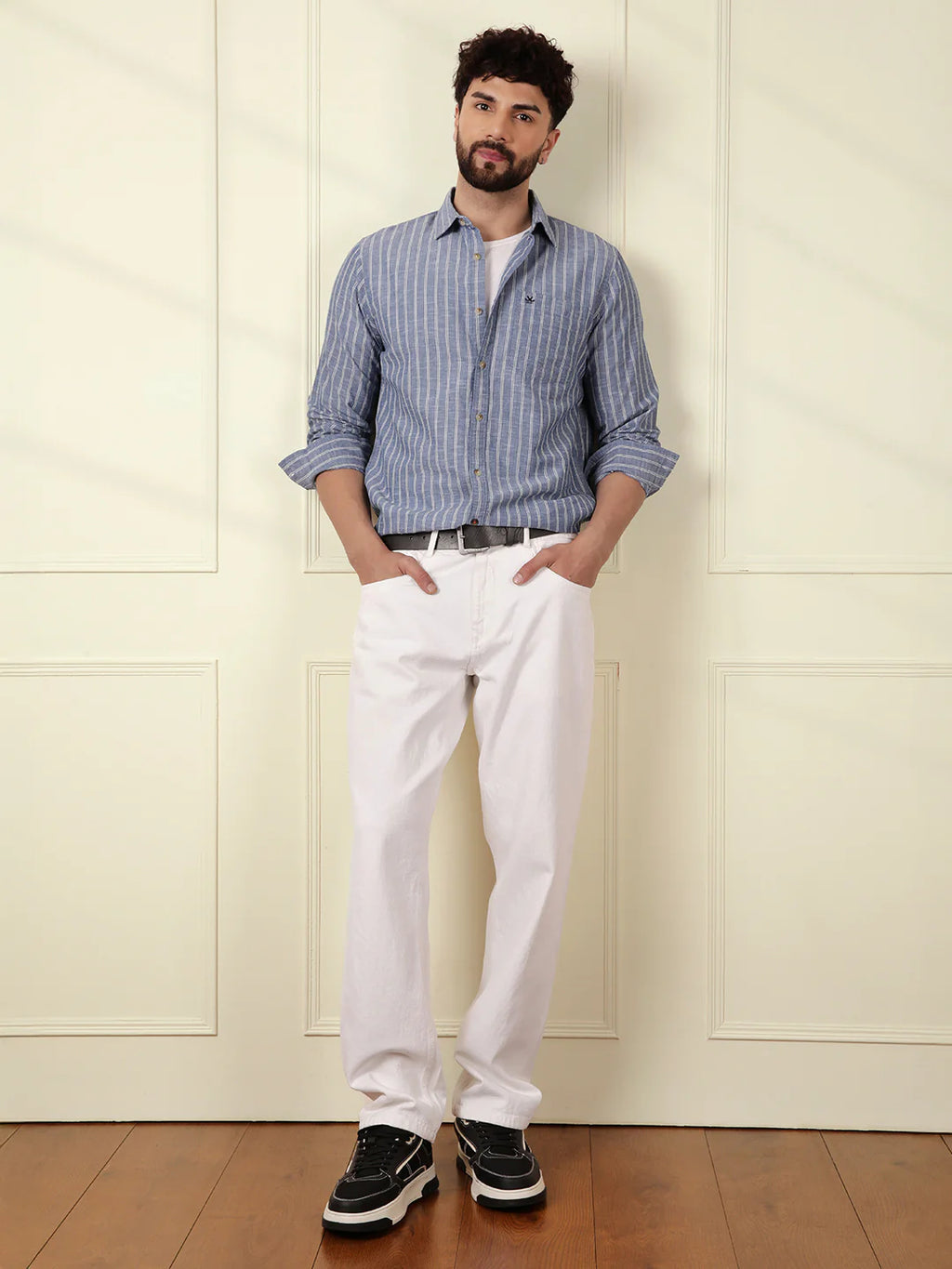 Chambray Striped Classic Shirt | Blue