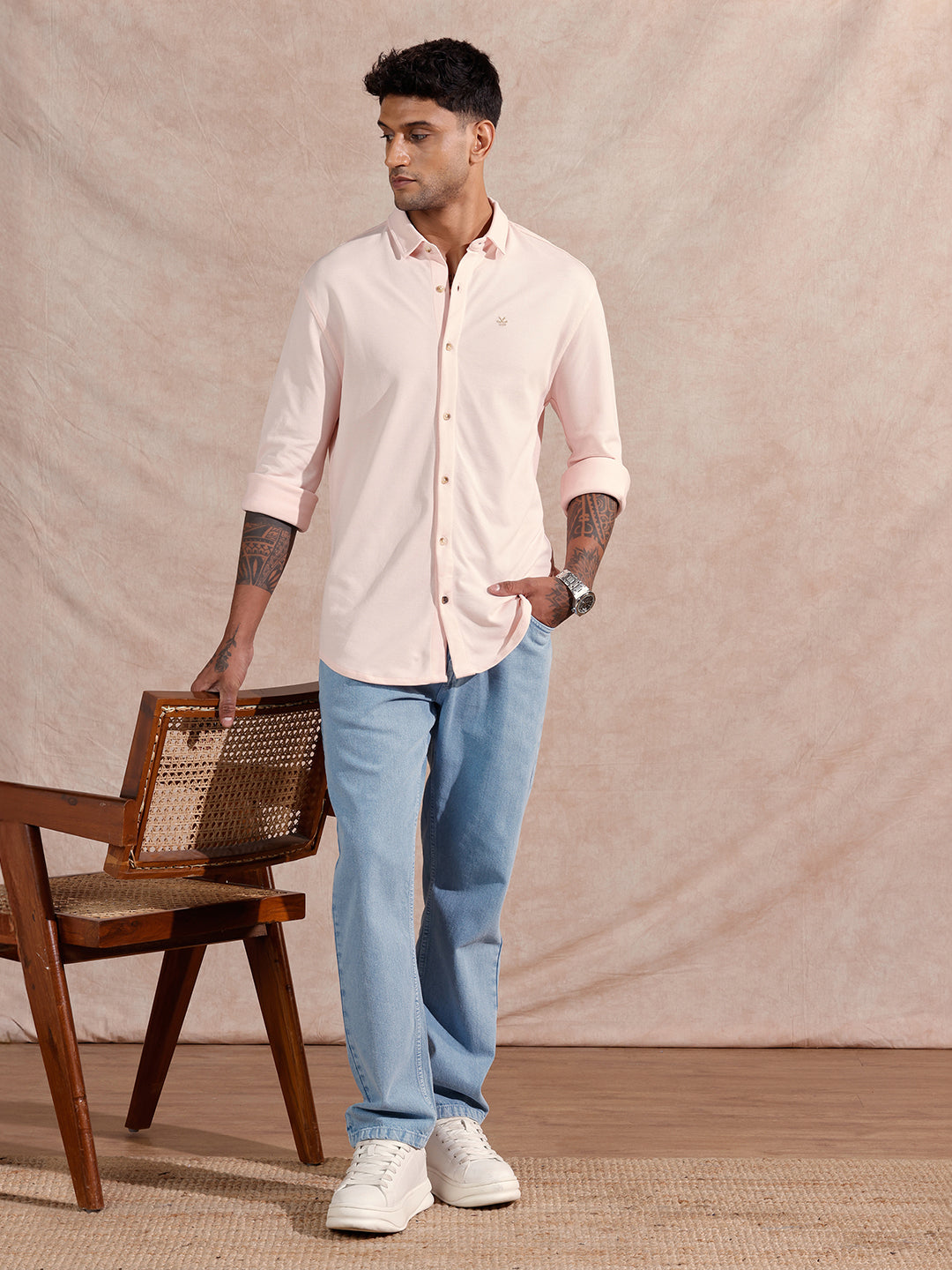 Pique Knitted Shirt | Pink