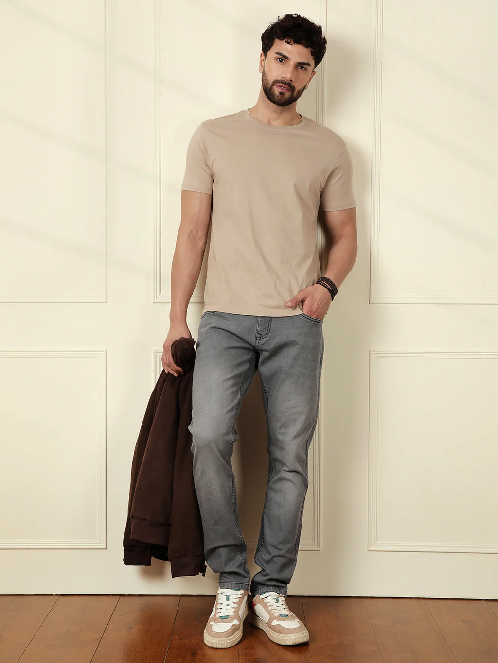 Faded Slim Tapered Jeans | Grey