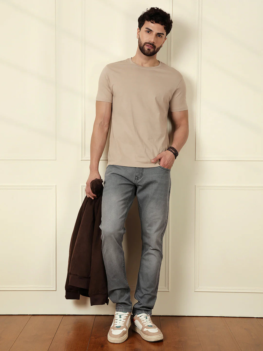 Faded Slim Tapered Jeans | Grey