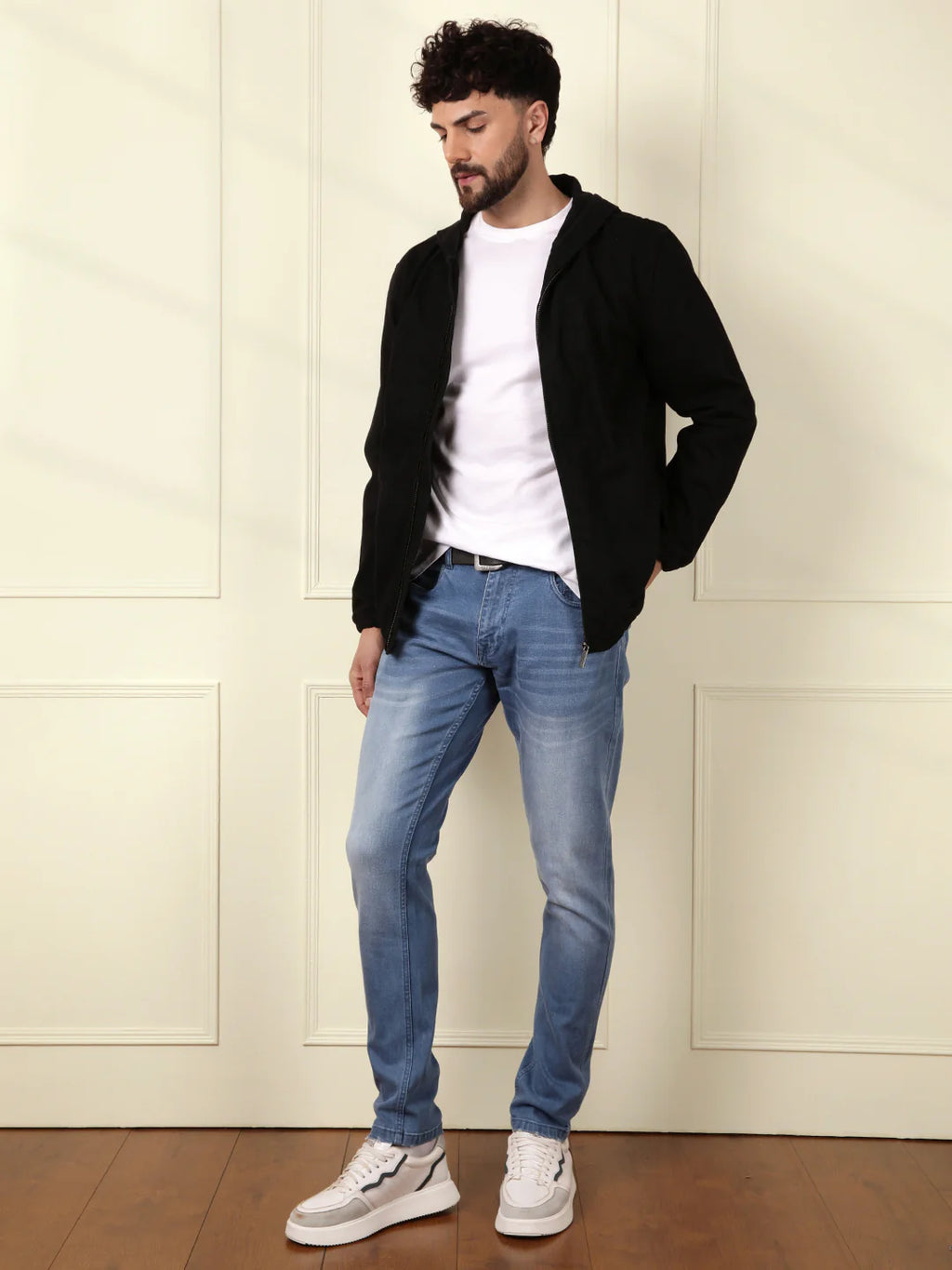 Linen Blend Denim Jeans | Light Blue