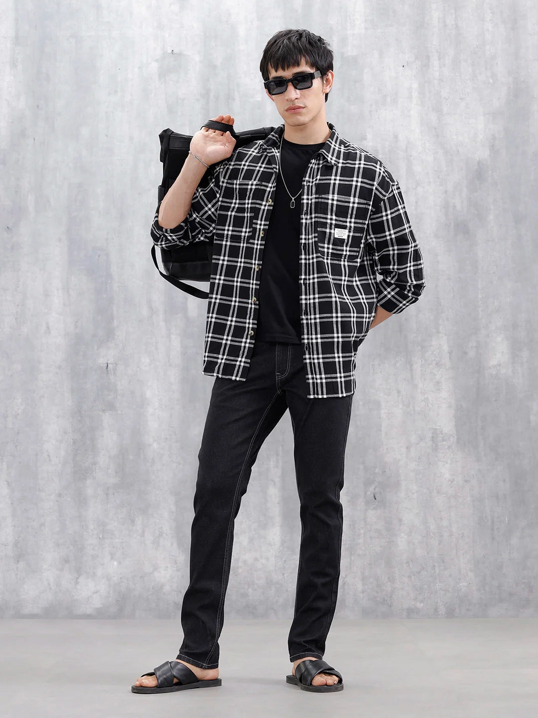 Men's Casual Jeans With Contrast Thread Detail | Black