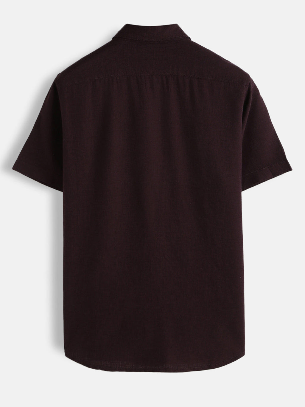 Solid Linen Blend Slim Fit Shirt | Maroon