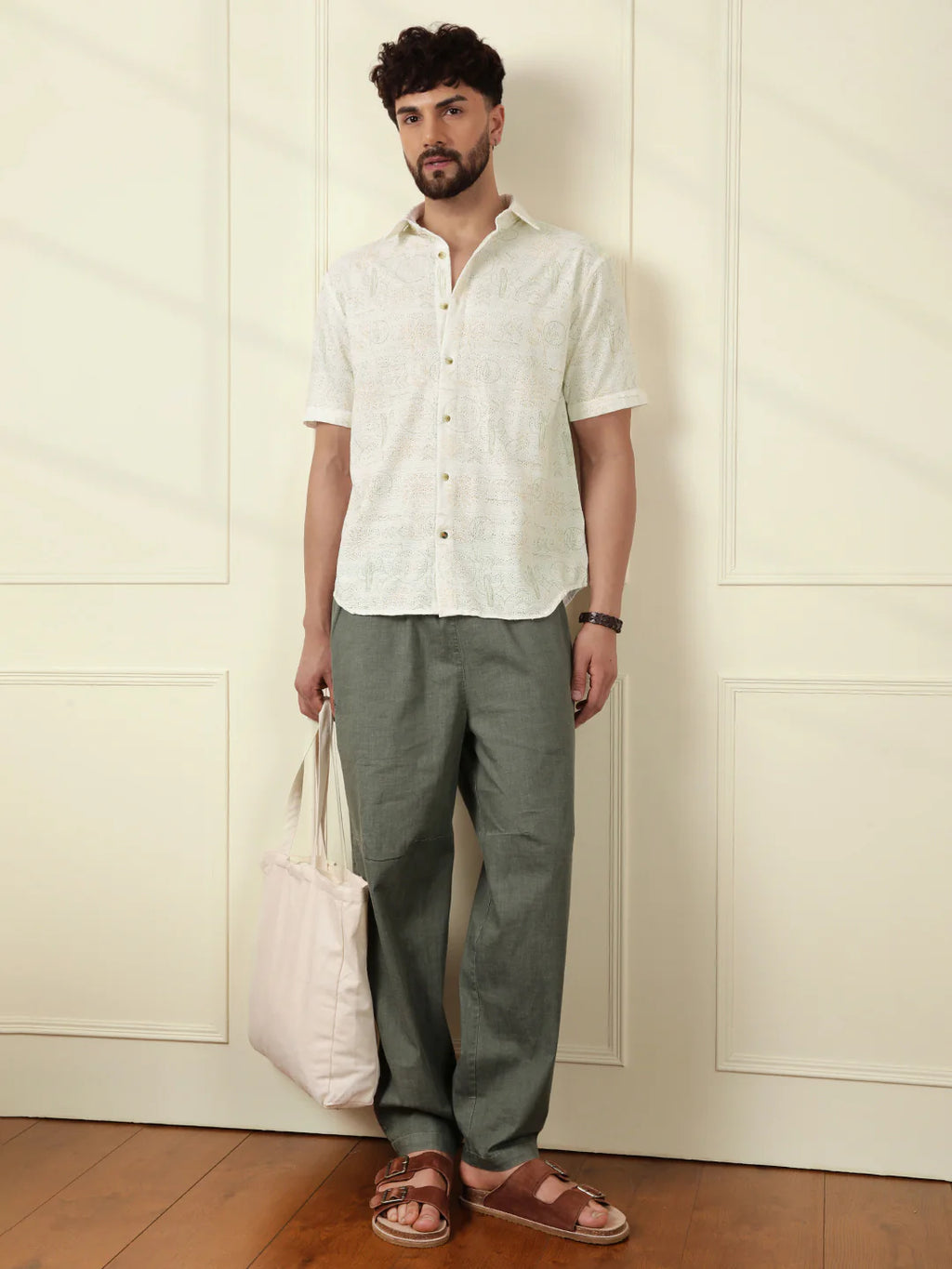 Perforated Light Weight AOP Shirt | Off White