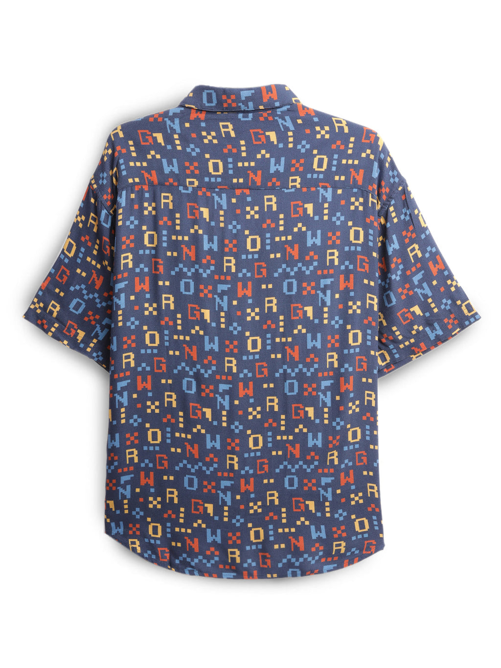 Wrogn Script Navy AOP Shirt