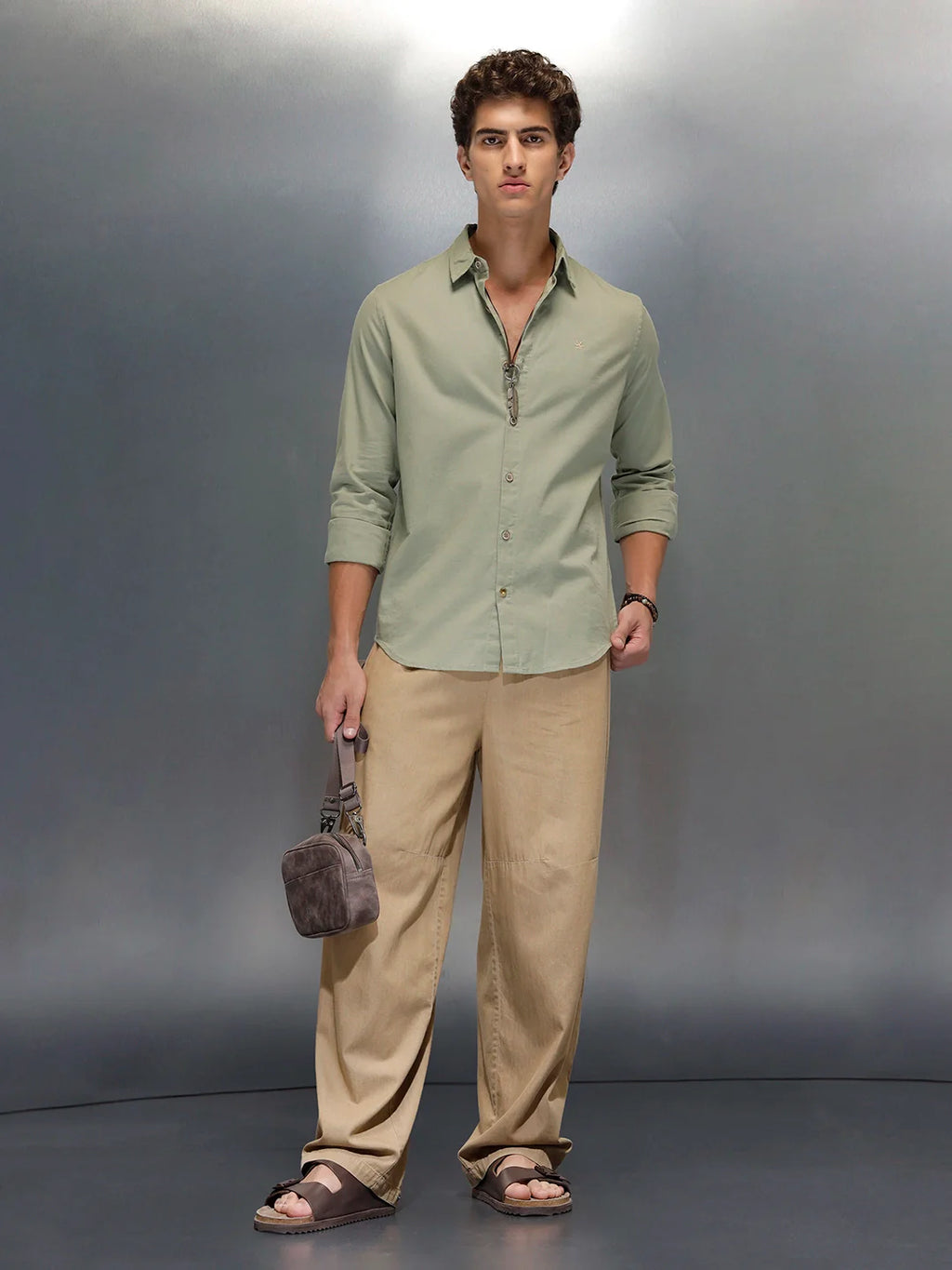 Tailored Slim Fit Casual Shirt for Men | Green