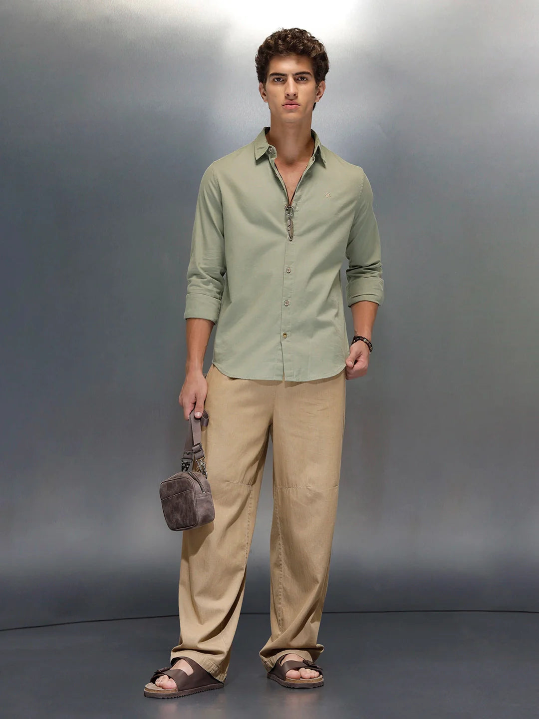 Tailored Slim Fit Casual Shirt for Men | Green