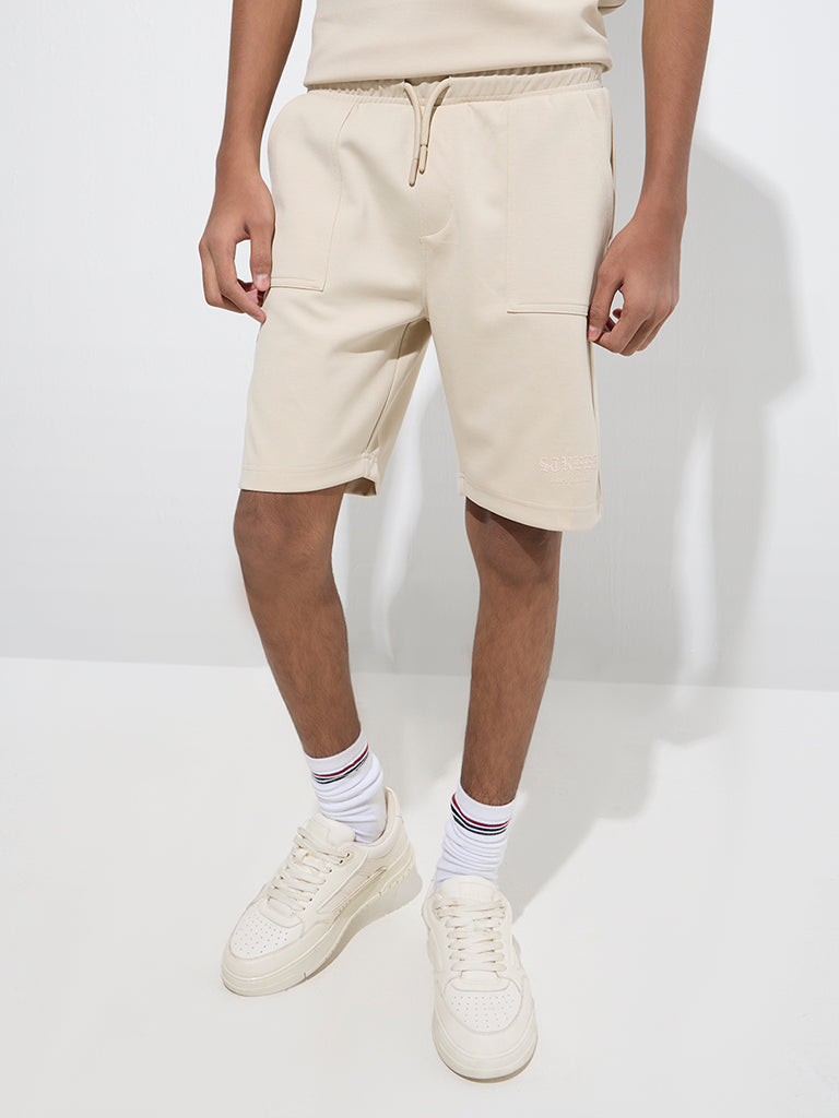 Y&F Kids Beige Mid-Rise Shorts