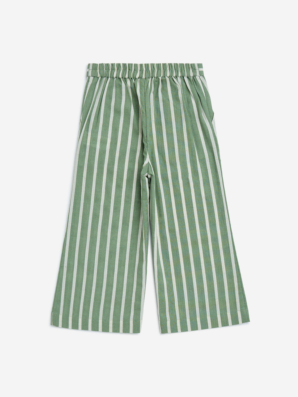 Utsa Kids Green Stripe Pattern Cotton-Blend Ethnic Pants - (2-8yrs)