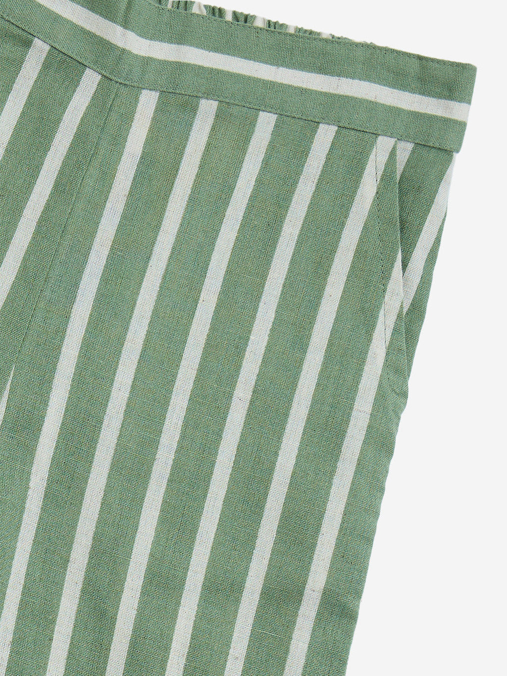 Utsa Kids Green Stripe Pattern Cotton-Blend Ethnic Pants - (2-8yrs)
