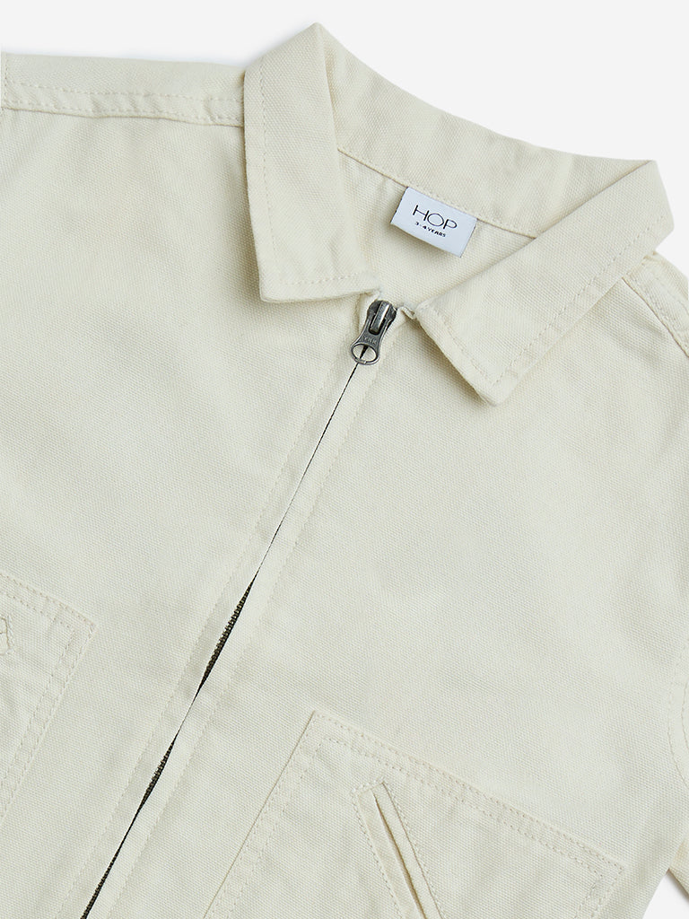HOP Kids Off-White Printed Cotton Shirt