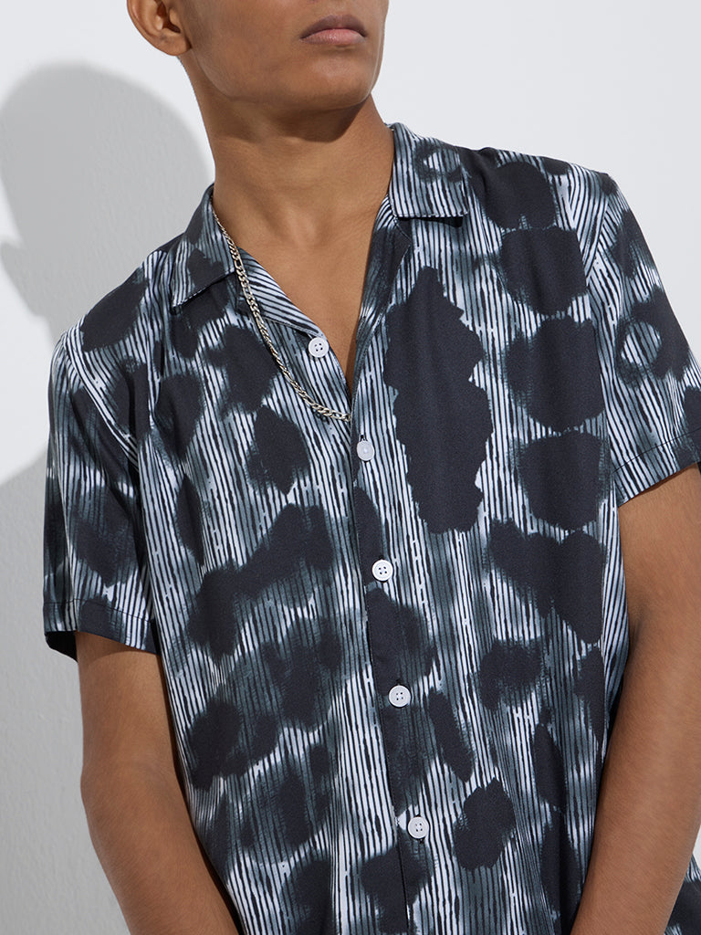 Y&F Kids Black Abstract Design Shirt