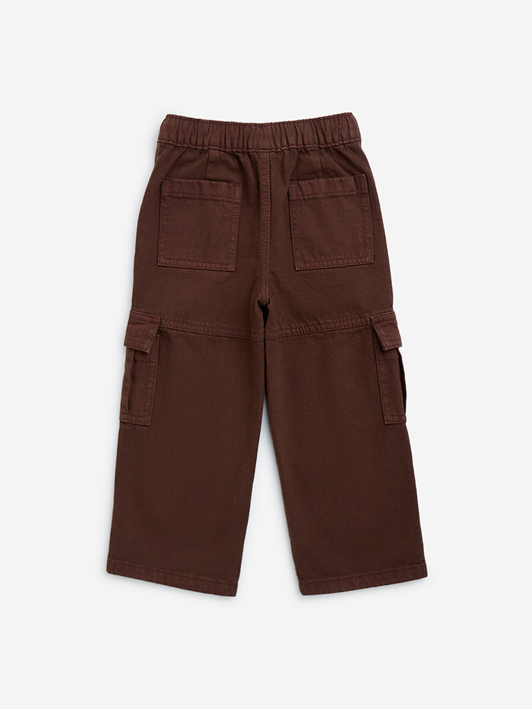 HOP Kids Brown Relaxed-Fit Mid-Rise Jeans