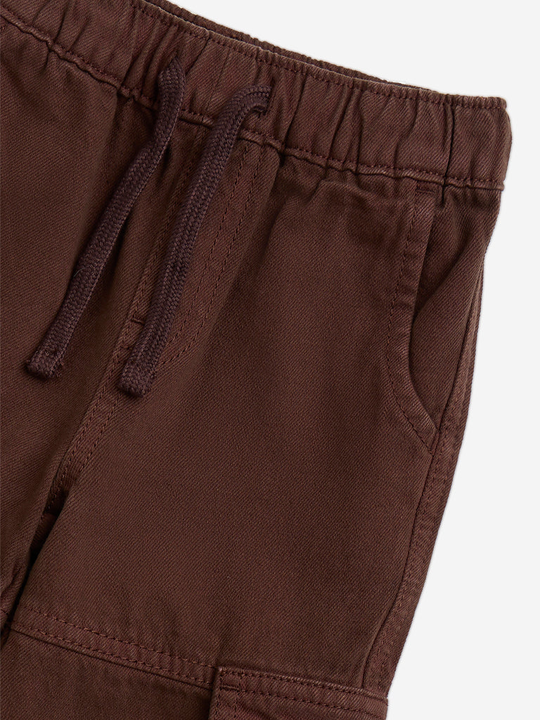 HOP Kids Brown Relaxed-Fit Mid-Rise Jeans