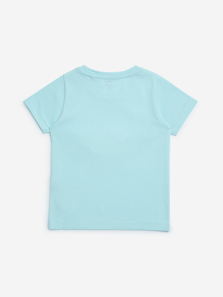HOP Kids Aqua Animal Detailed Cotton T-Shirt