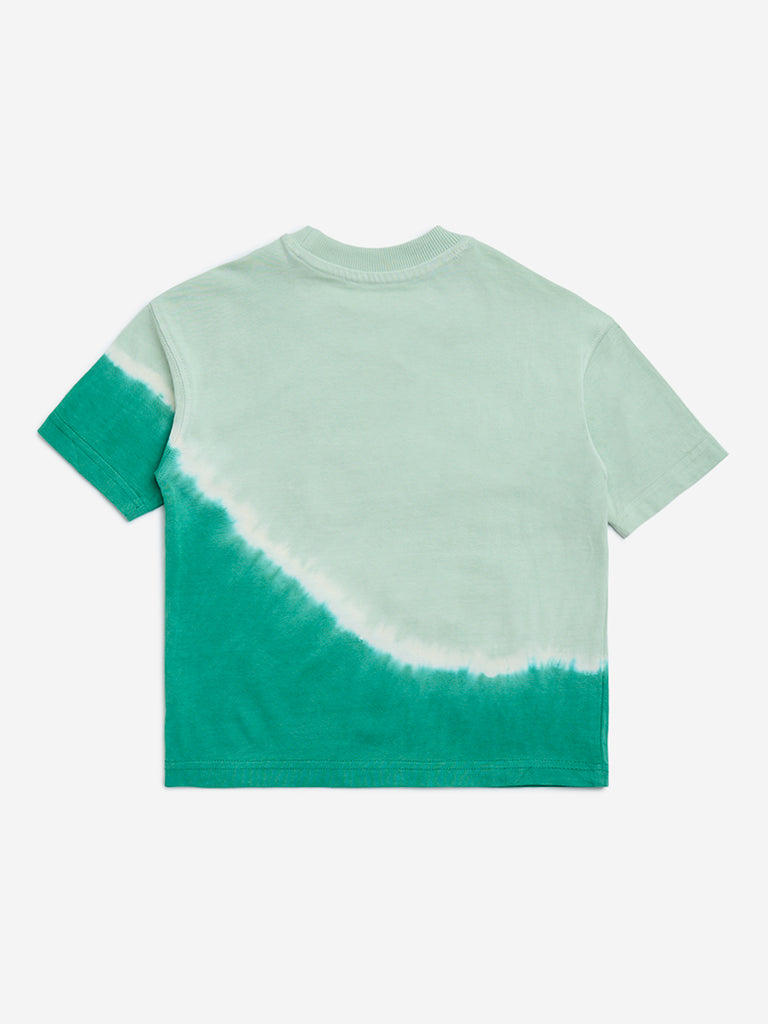 HOP Kids Sage Tie-Dye Design Cotton T-Shirt