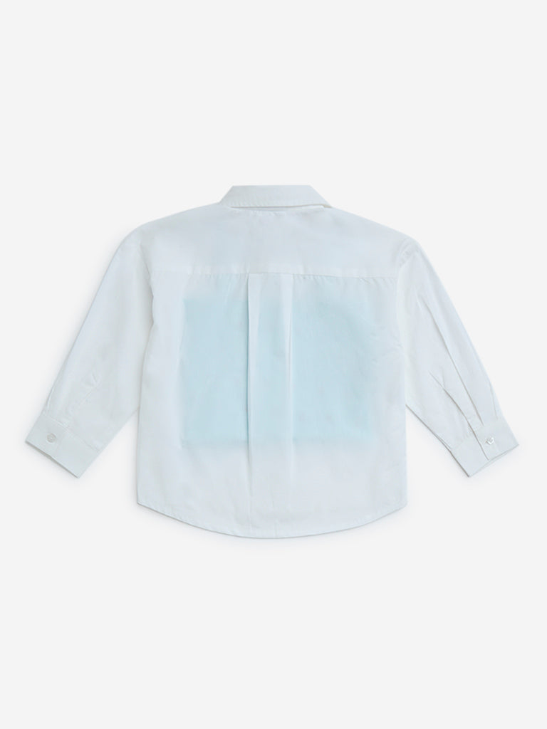 HOP Kids White Cotton Shirt with Inner Top