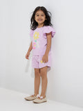 HOP Kids Lilac Sequin Floral Detailed Cotton Top