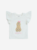 HOP Kids White Animal Applique Cotton Top