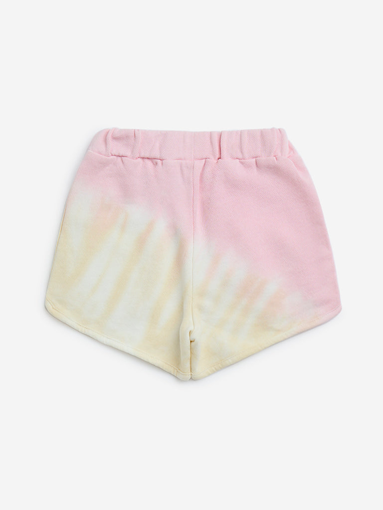 HOP Kids Multicolour Tie-Dye Printed Mid-Rise Cotton Shorts