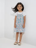 HOP Kids Multicolour Floral Cotton Pinafore and T-Shirt Set