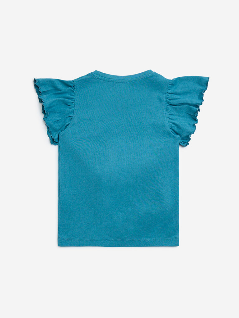 HOP Kids Teal Camera Appliqué Cotton Top