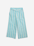 Utsa Kids Aqua Striped Cotton-Blend Ethnic Pants - (2-8yrs)