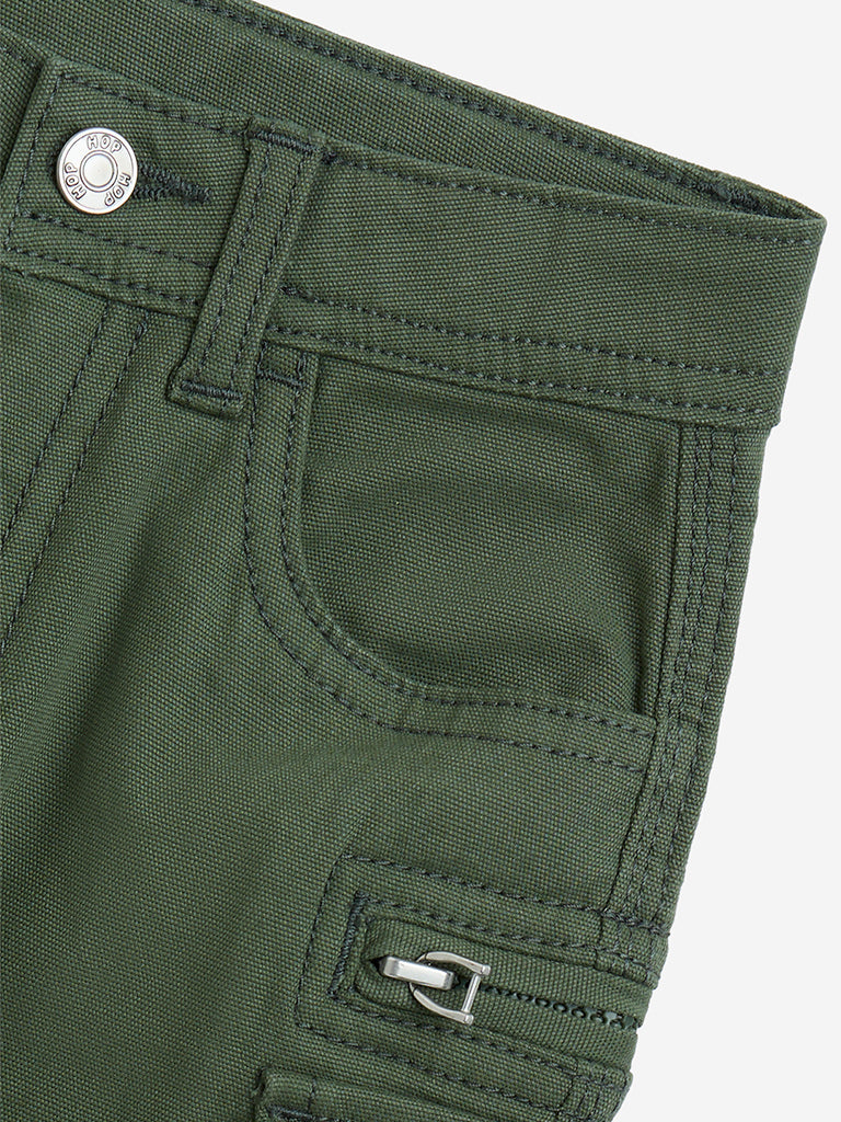 HOP Kids Olive Mid-Rise Shorts