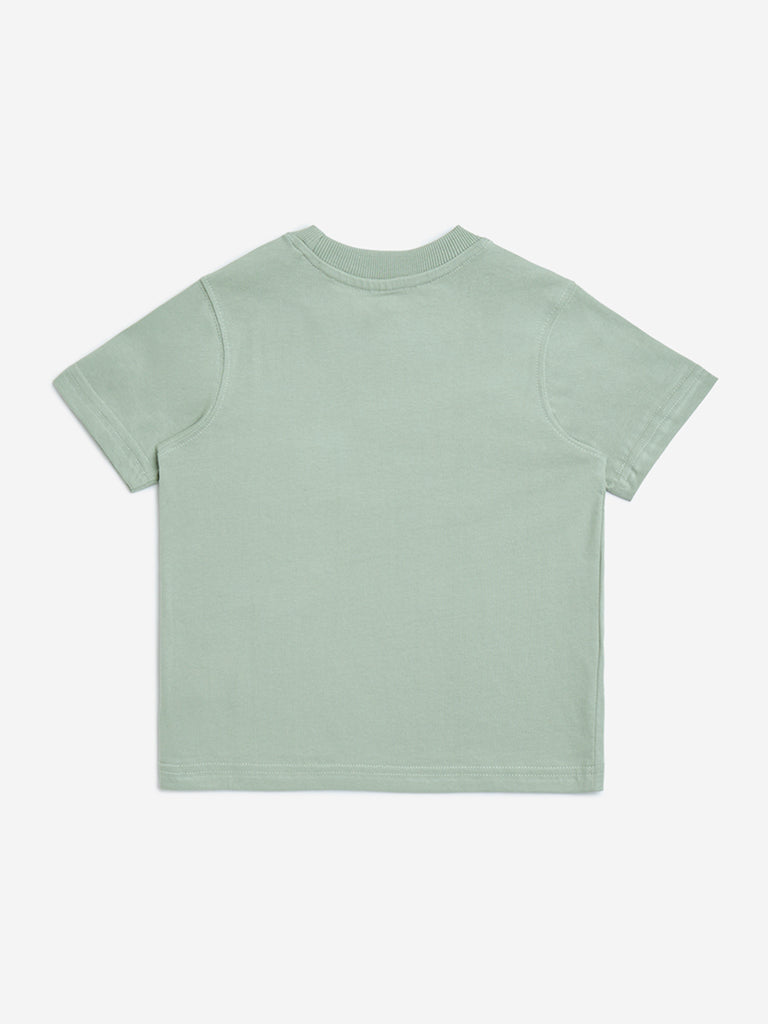 HOP Kids Sage Printed Cotton T-Shirt