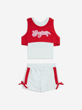 HOP Kids Red Text Design Cotton Top, Camisole and Shorts Set
