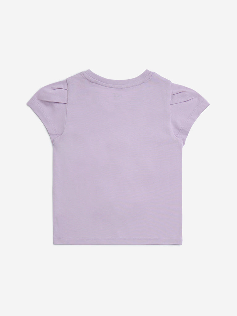 HOP Kids Lilac Floral Detailed Cotton Top
