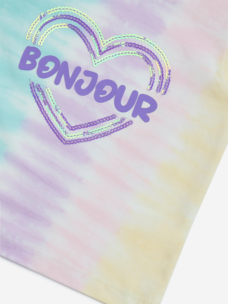 HOP Kids Multicolour Tie-Dye Pattern Cotton Top