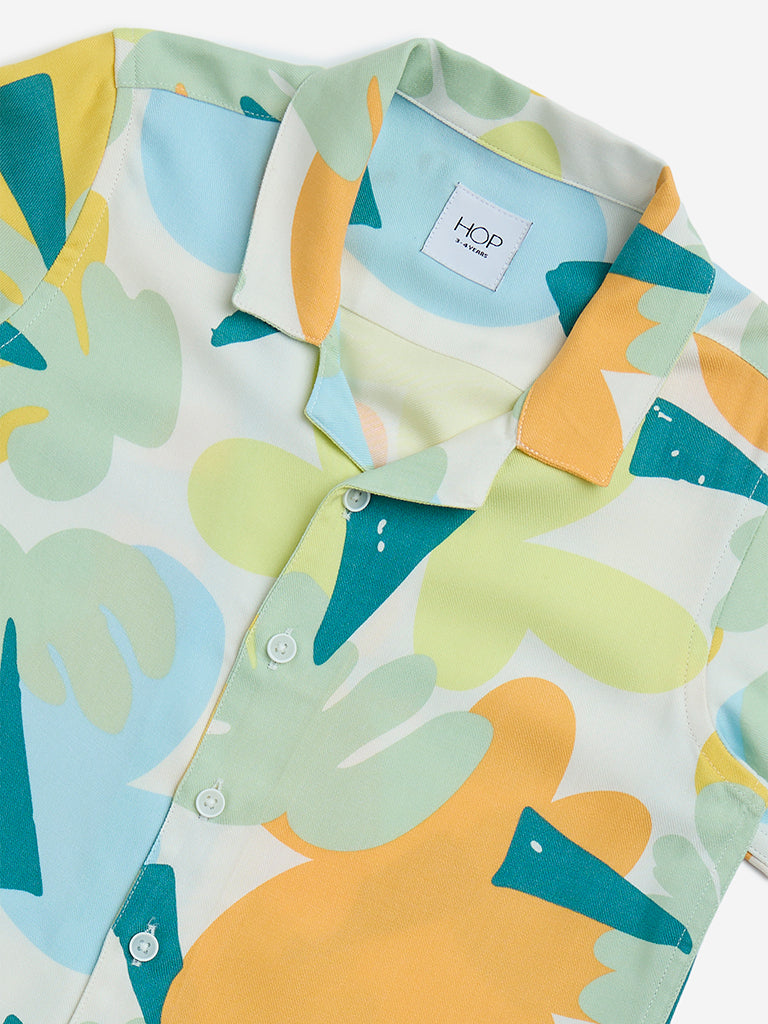 HOP Kids Multicolour Floral Design Shirt
