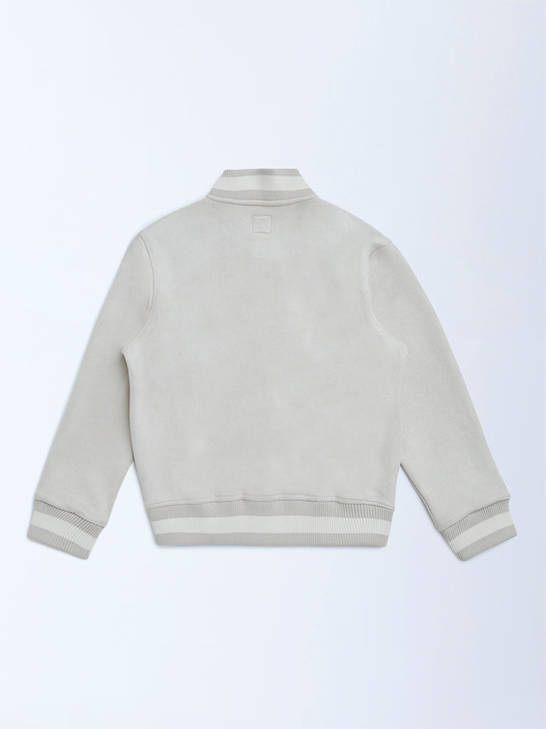 Y&F Kids Beige Text Detailed Jacket